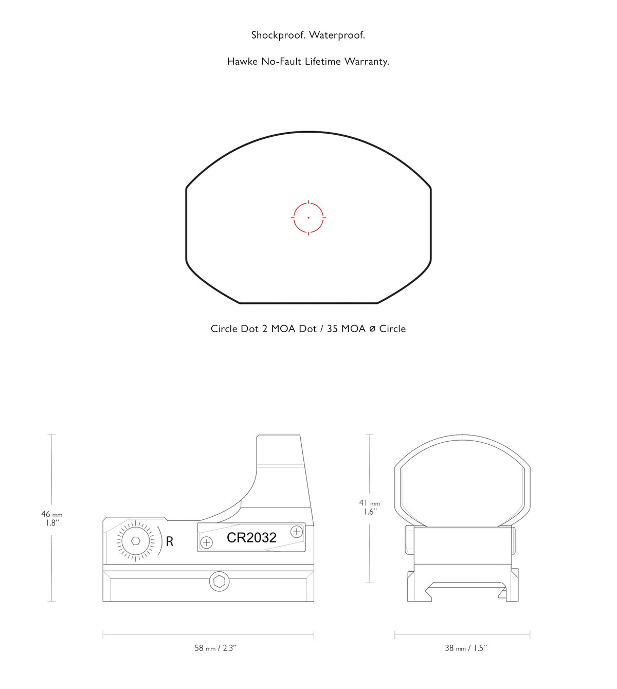 Hawke REFLEX SIGHT 'WIDE VIEW' CIRCLE DOT WEAVER