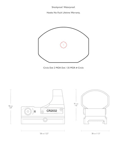 Hawke REFLEX SIGHT 'WIDE VIEW' CIRCLE DOT WEAVER